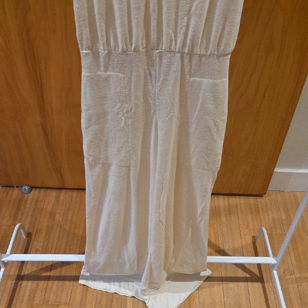 Cream Ruffle Jumpsuit - Picture 2 of 8